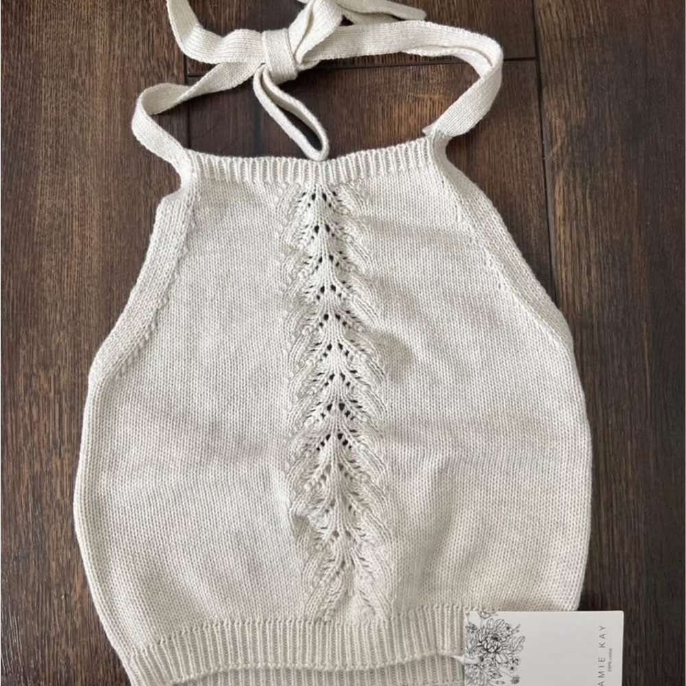 NWT Kids Jamie Kay Cream Knit Halter Top